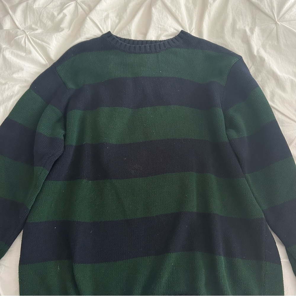 GREEN AND NAVY BRIANNA SWEATER